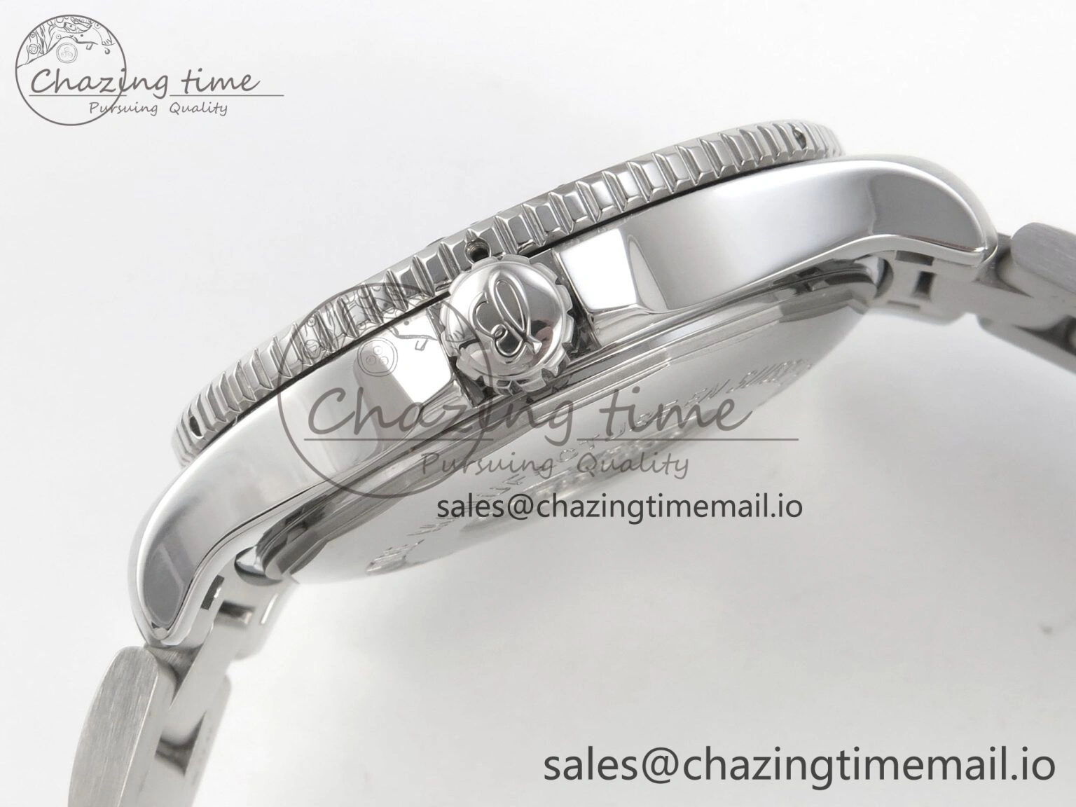 Trendy Superocean 44mm SS TF 1:1 Best Edition Blue White Dial Blue Bezel on SS Bracelet A2824 V 5399