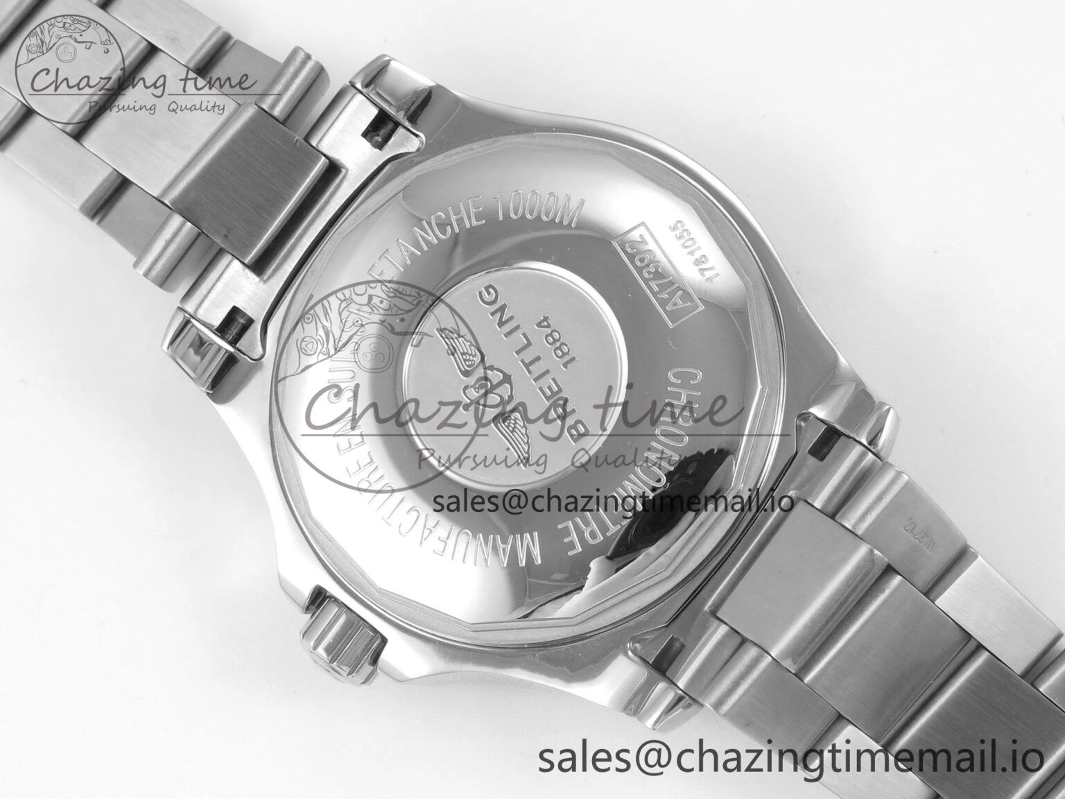 Trendy Superocean 44mm SS TF 1:1 Best Edition Blue White Dial Blue Bezel on SS Bracelet A2824 V 5399