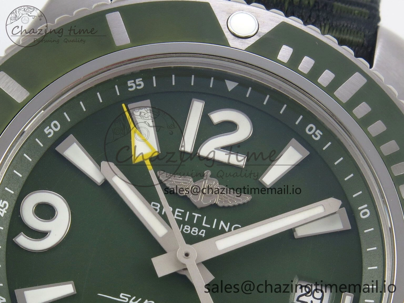 SportInspired Superocean 44mm SS TF 1:1 Best Edition Green Dial Green Bezel on Green Nylon Strap A2824 V 5398