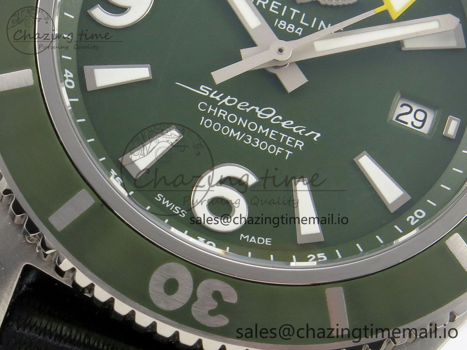 SportInspired Superocean 44mm SS TF 1:1 Best Edition Green Dial Green Bezel on Green Nylon Strap A2824 V 5398