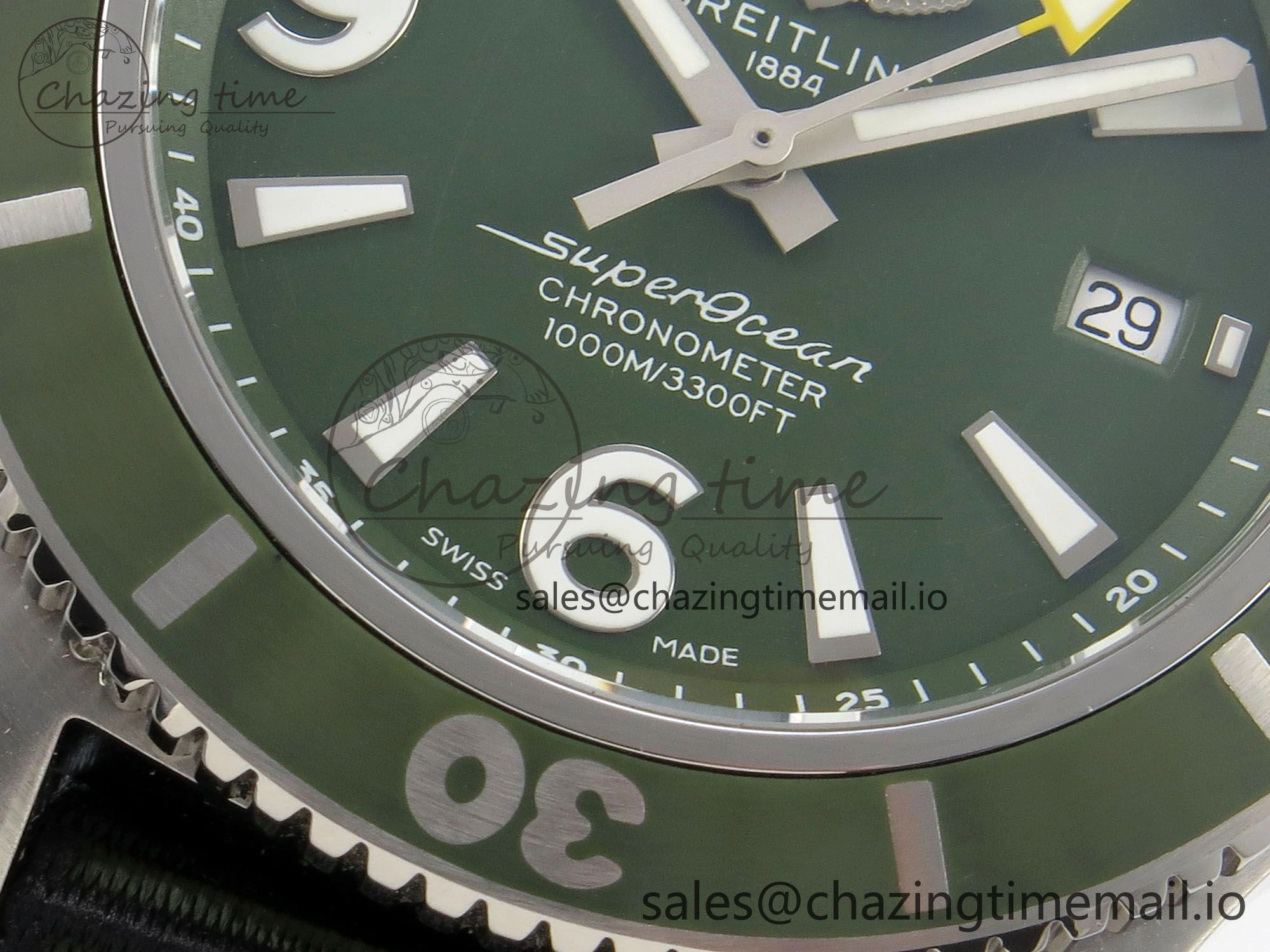 SportInspired Superocean 44mm SS TF 1:1 Best Edition Green Dial Green Bezel on Green Nylon Strap A2824 V 5398