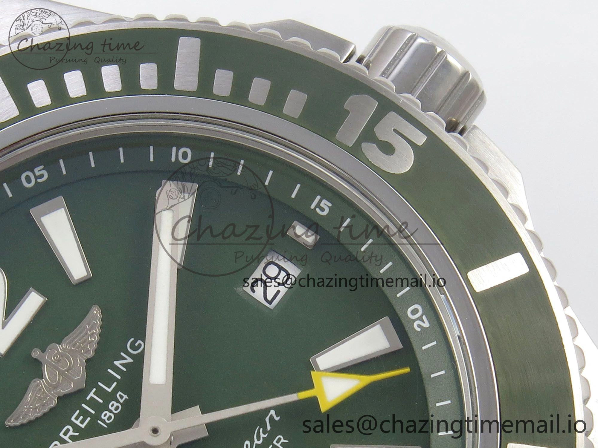 SportInspired Superocean 44mm SS TF 1:1 Best Edition Green Dial Green Bezel on Green Nylon Strap A2824 V 5398