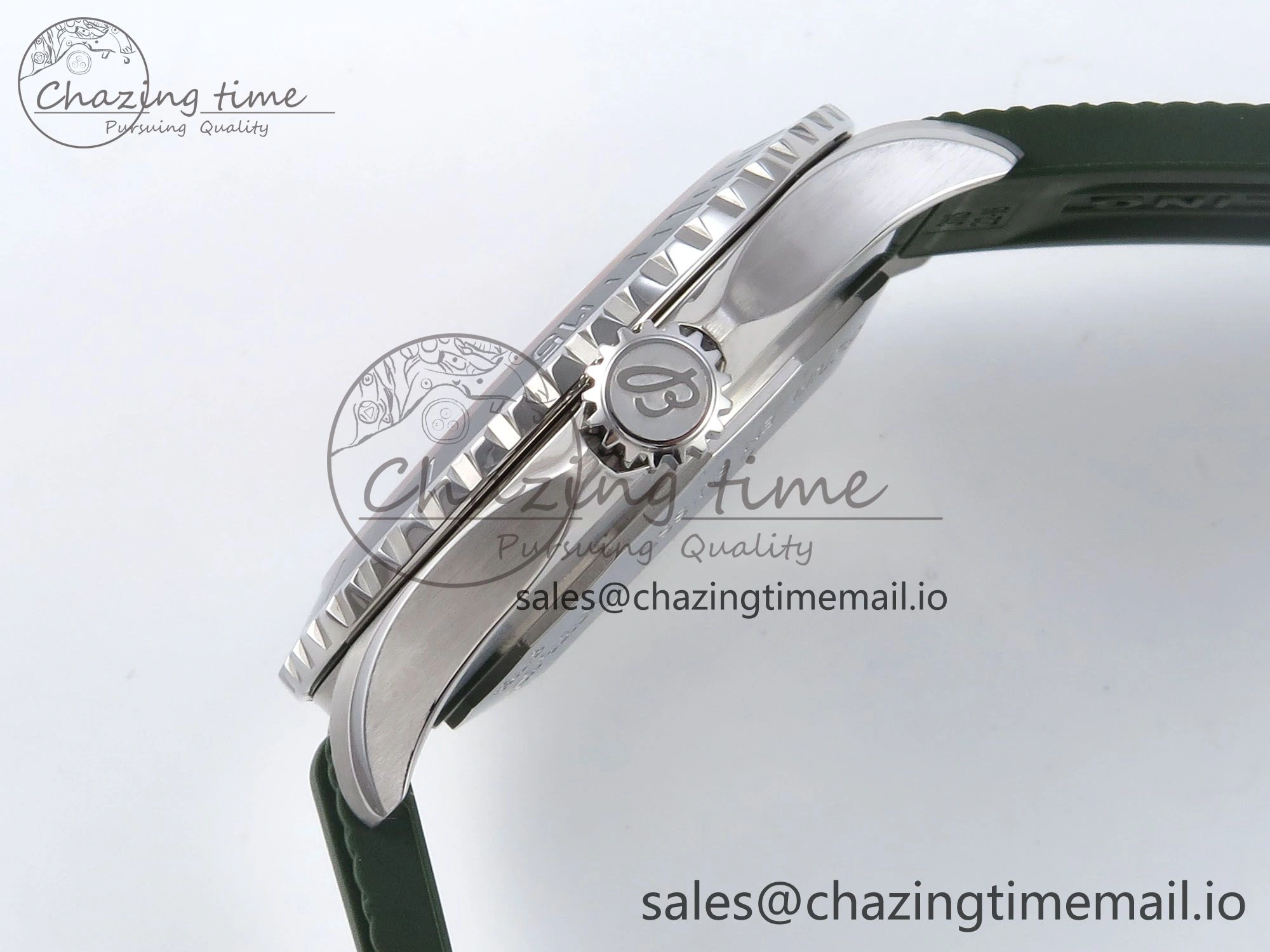 Superocean 44mm SS TF 1:1 Best Edition Green Dial Green Bezel on Green Rubber Strap A GoodFit 5413