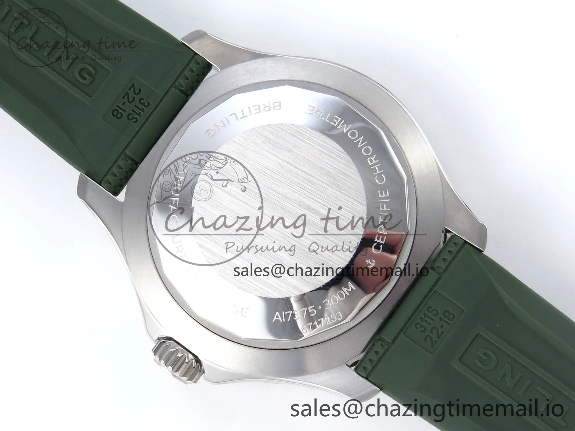 Superocean 44mm SS TF 1:1 Best Edition Green Dial Green Bezel on Green Rubber Strap A GoodFit 5413