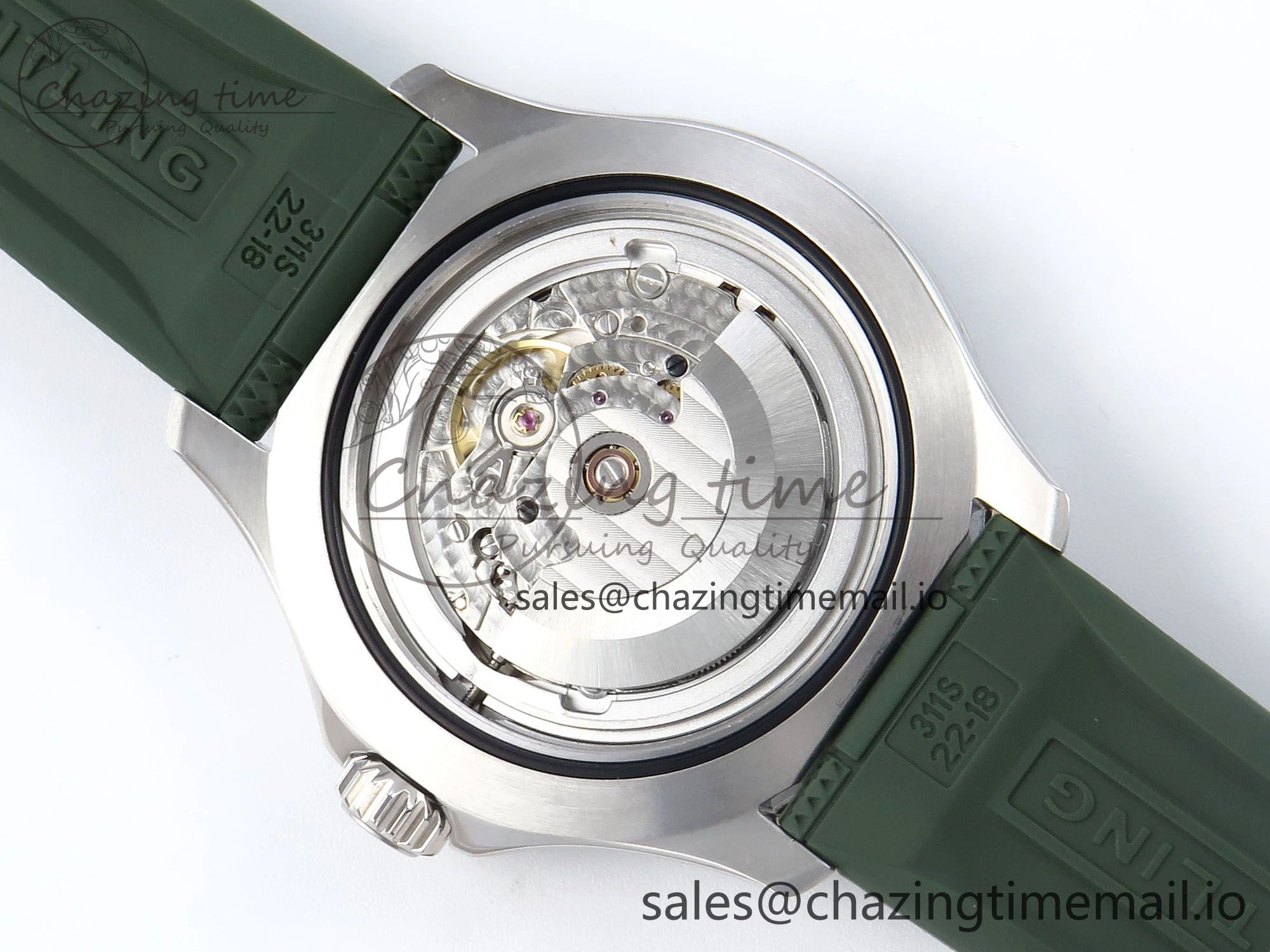 Superocean 44mm SS TF 1:1 Best Edition Green Dial Green Bezel on Green Rubber Strap A GoodFit 5413