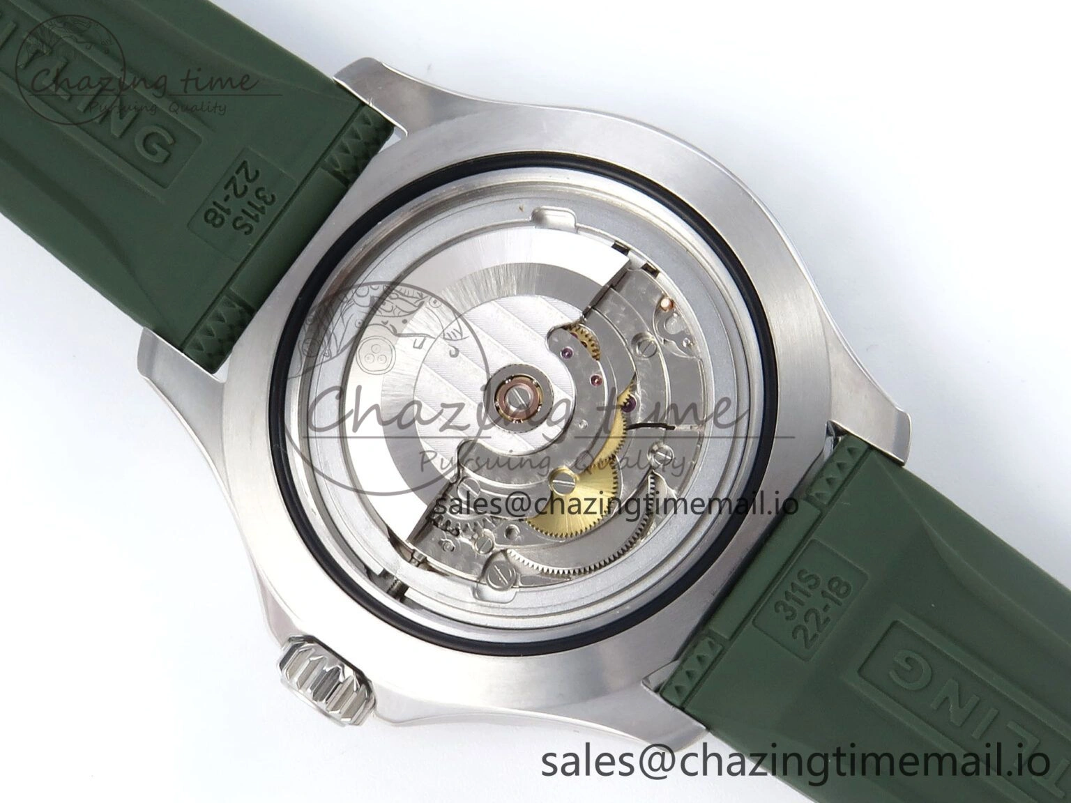 Superocean 44mm SS TF 1:1 Best Edition Green Dial Green Bezel on Green Rubber Strap A GoodFit 5413