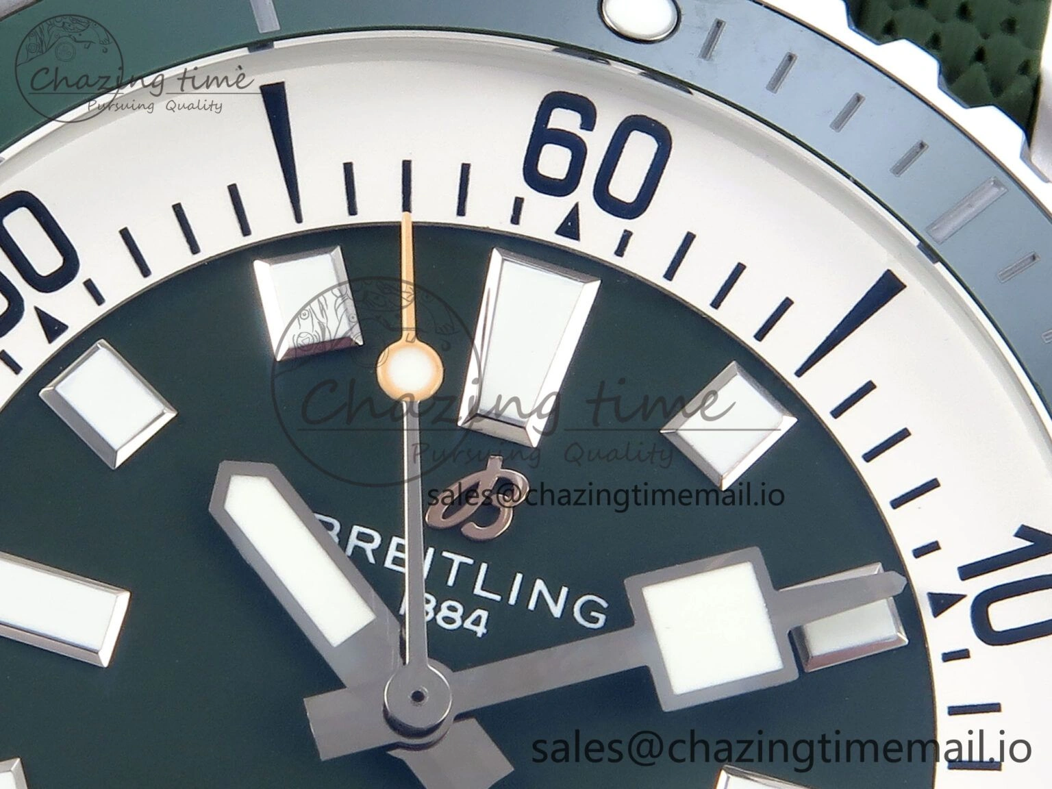 Superocean 44mm SS TF 1:1 Best Edition Green Dial Green Bezel on Green Rubber Strap A GoodFit 5413
