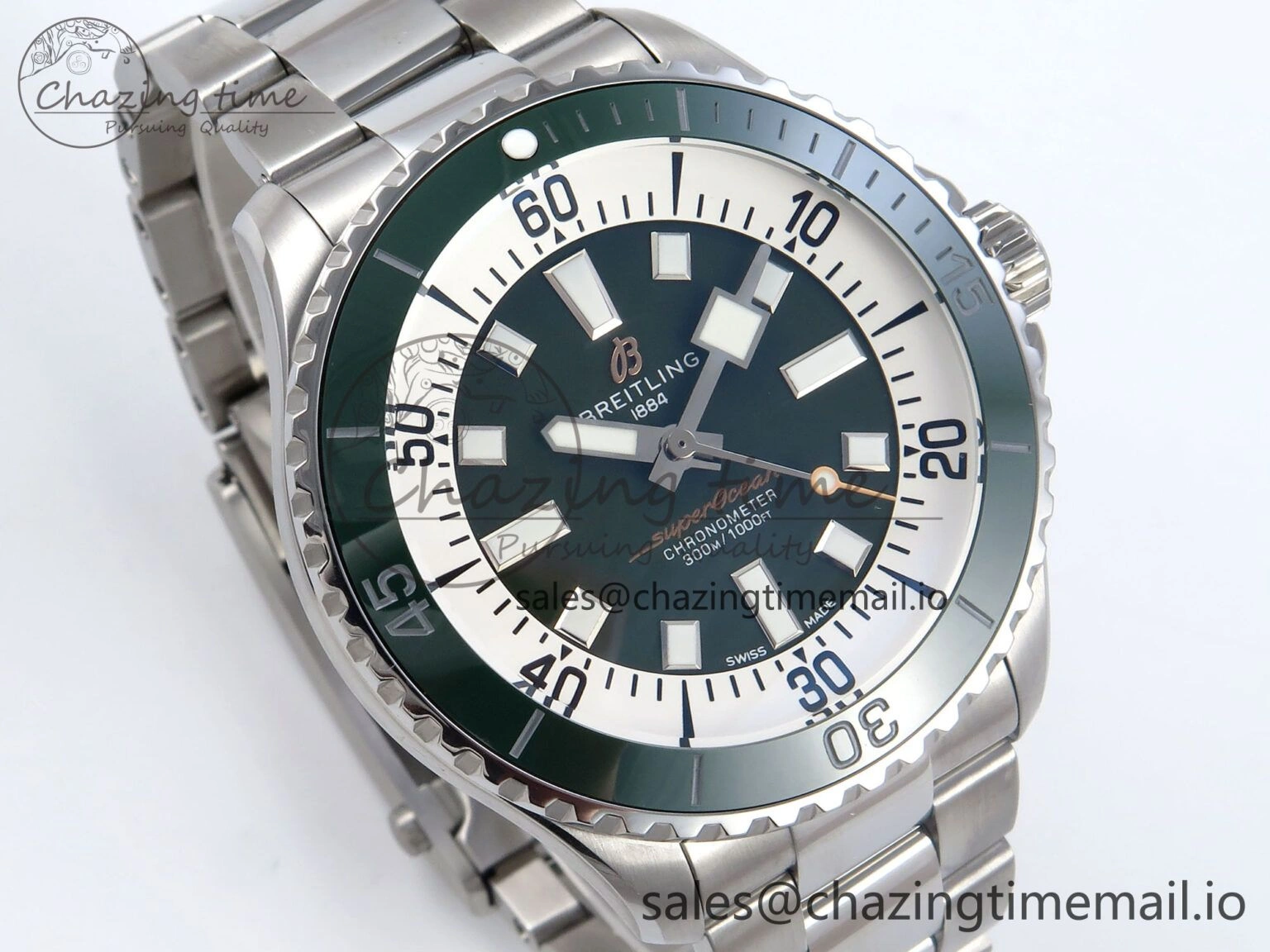 Superocean 44mm SS TF 1:1 Best Edition Green Dial on SS Bracelet A EyeCatching 5429