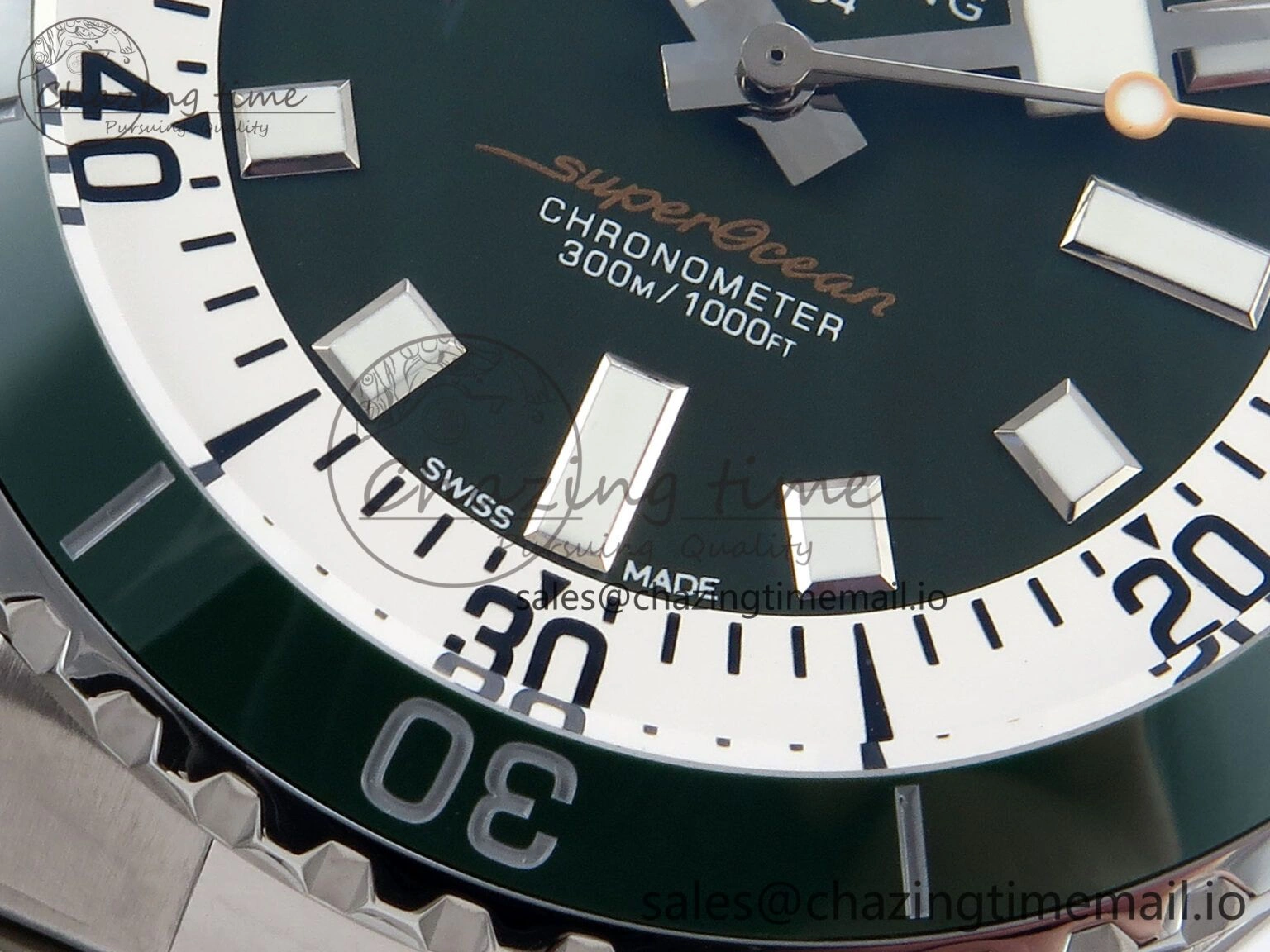 Superocean 44mm SS TF 1:1 Best Edition Green Dial on SS Bracelet A EyeCatching 5429
