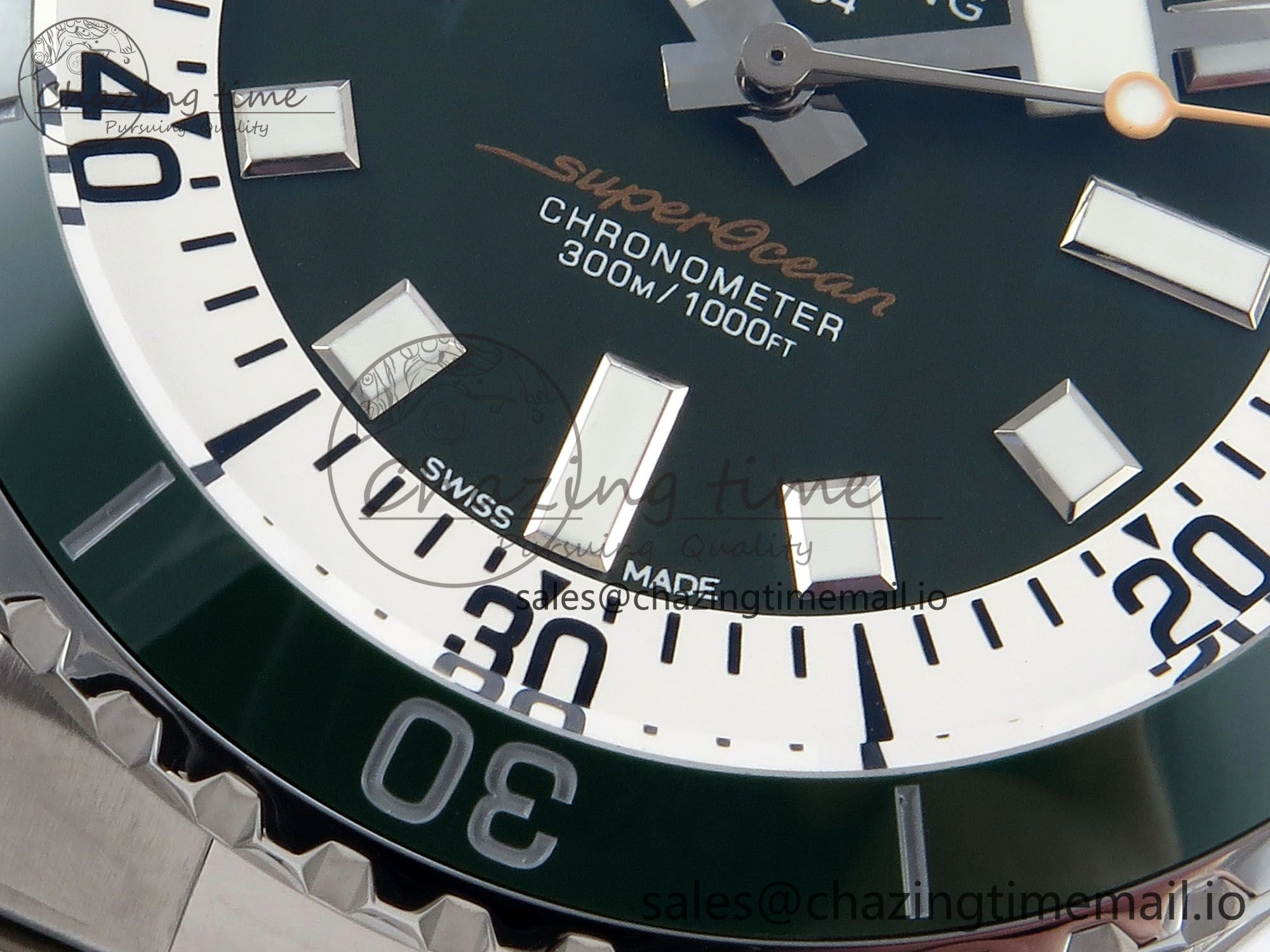 Superocean 44mm SS TF 1:1 Best Edition Green Dial on SS Bracelet A EyeCatching 5429