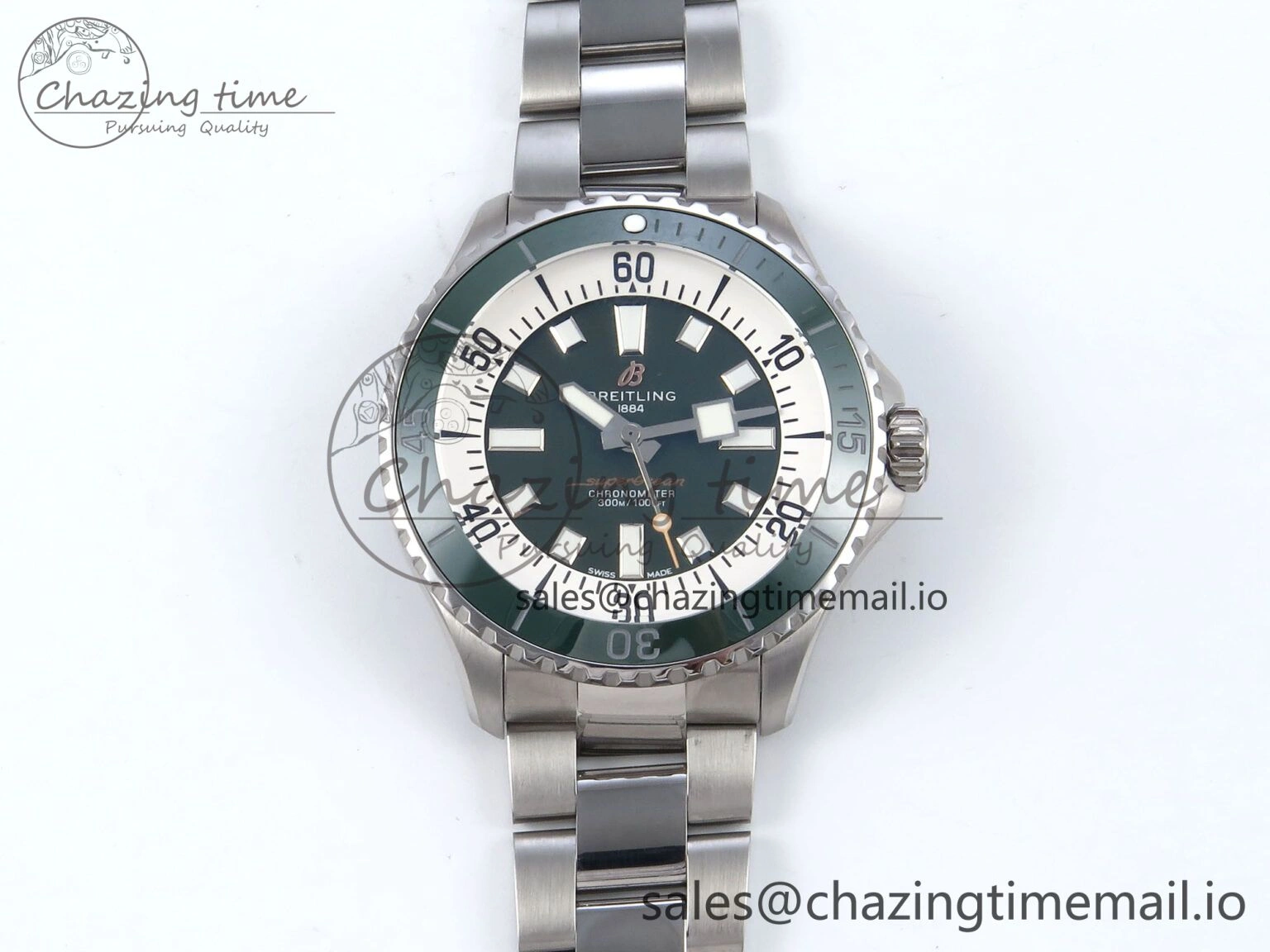 Superocean 44mm SS TF 1:1 Best Edition Green Dial on SS Bracelet A EyeCatching 5429