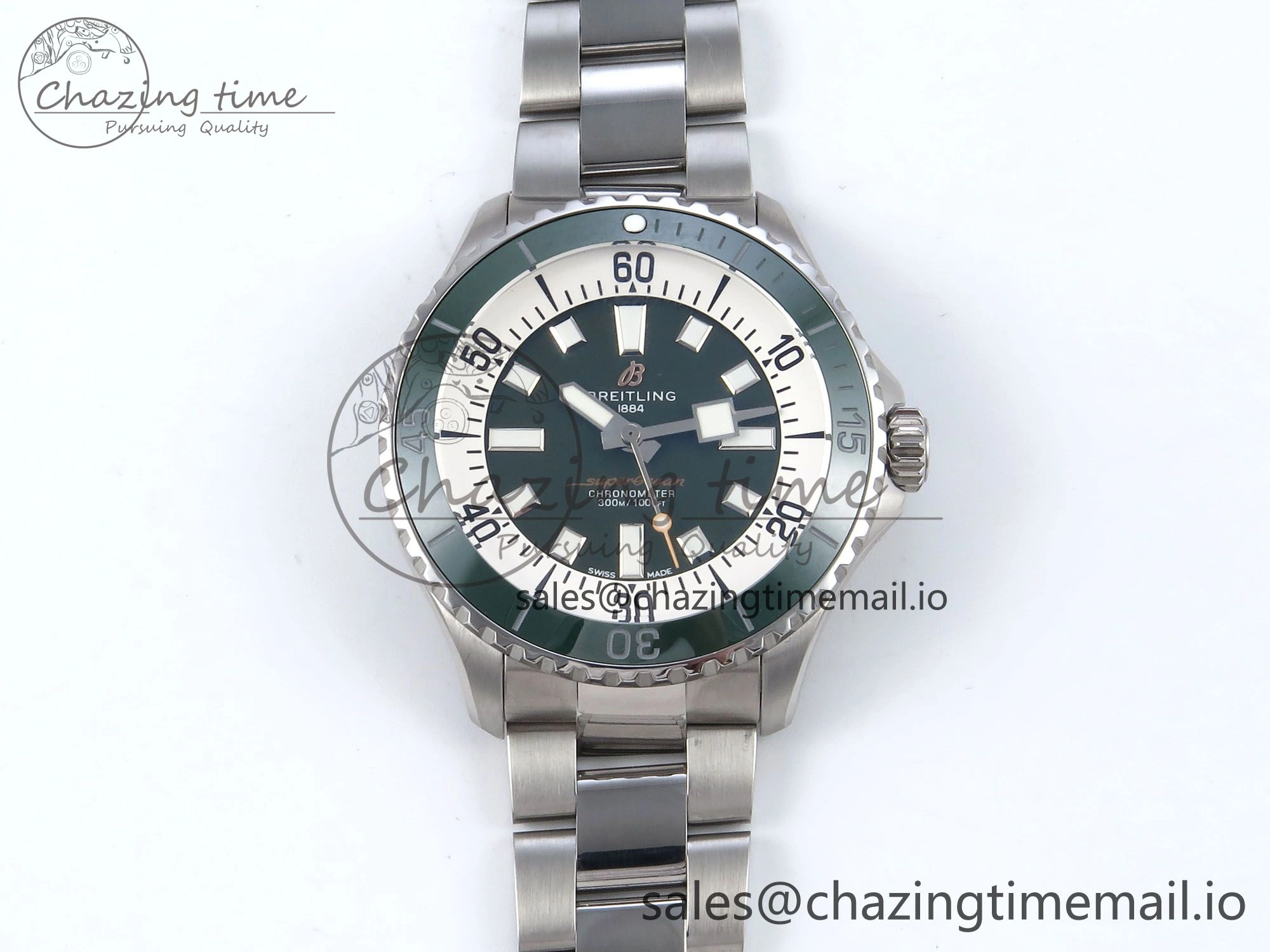 Superocean 44mm SS TF 1:1 Best Edition Green Dial on SS Bracelet A EyeCatching 5429