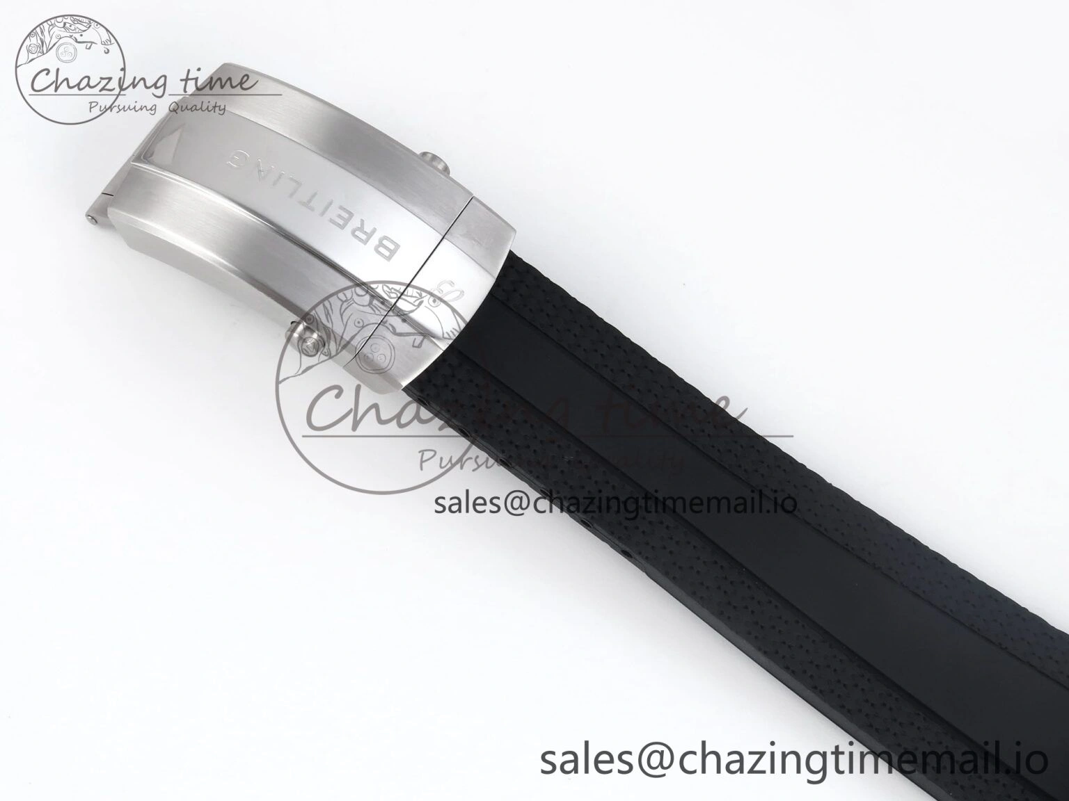 Superocean 44mm SS TF 1:1 Best Edition Light Blue Dial Black Bezel on Black Rubber Strap A Elegant 5421