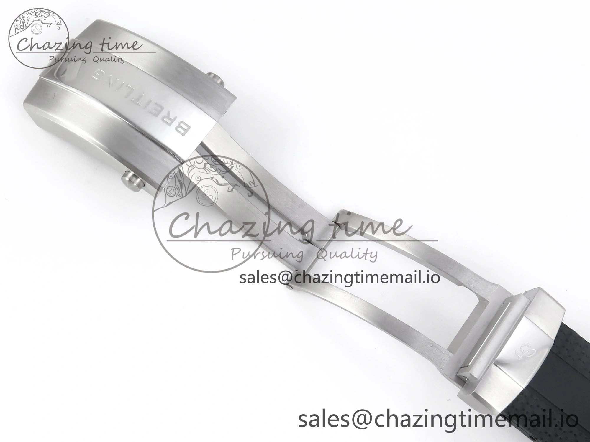 Superocean 44mm SS TF 1:1 Best Edition Light Blue Dial Black Bezel on Black Rubber Strap A Elegant 5421