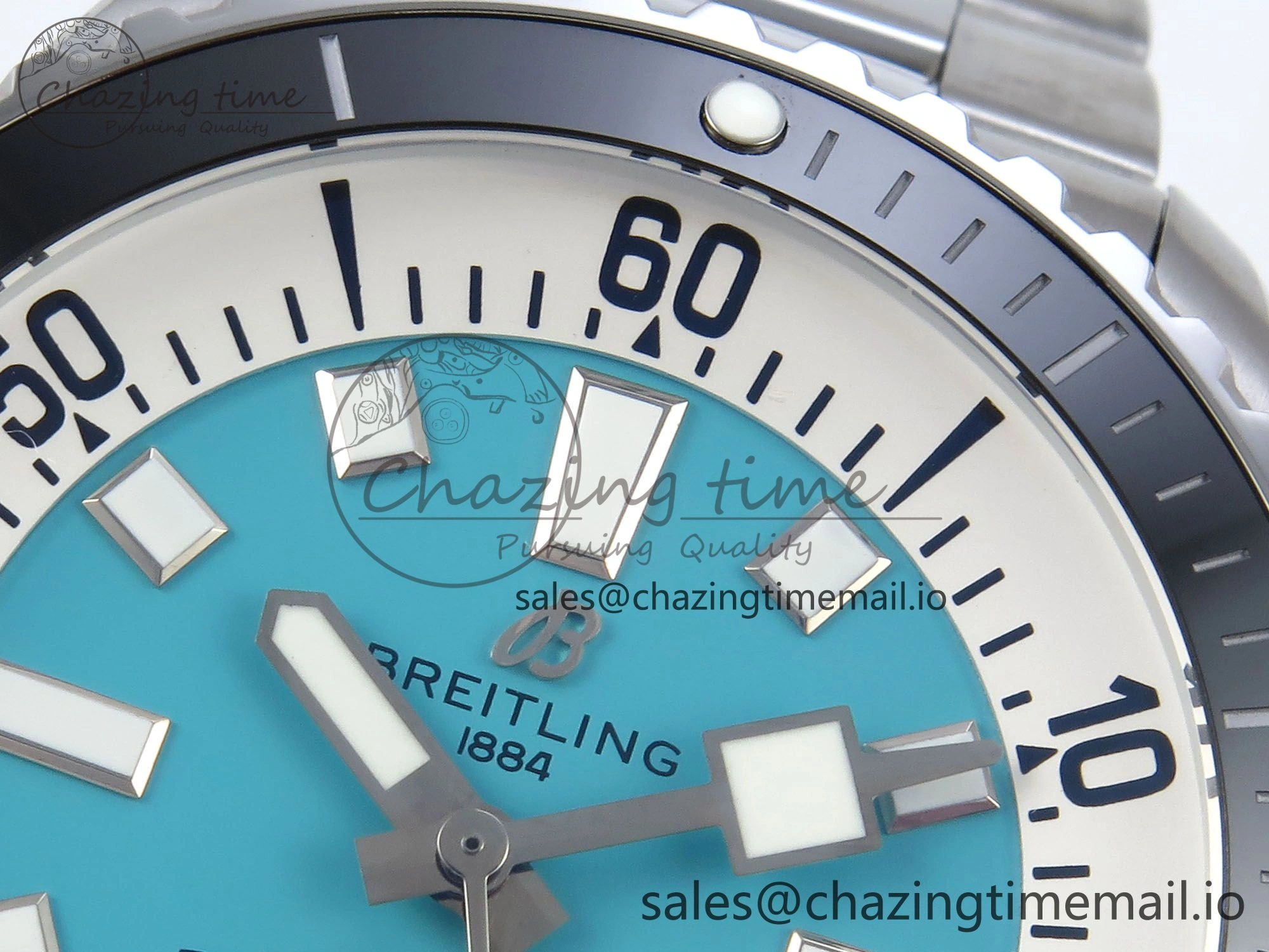 Snug Superocean 44mm SS TF 1:1 Best Edition Light Blue Dial on SS Bracelet A 5427