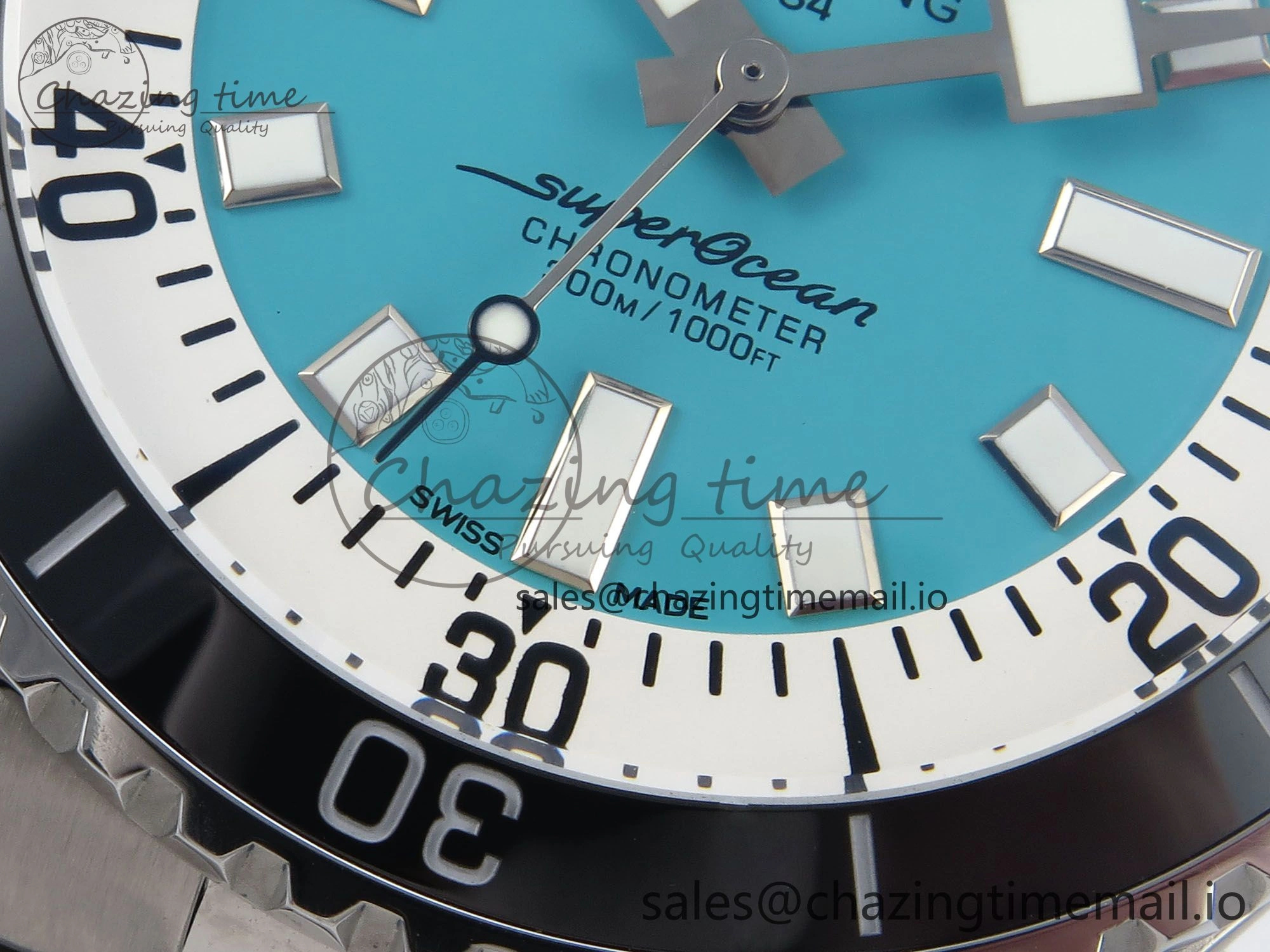Snug Superocean 44mm SS TF 1:1 Best Edition Light Blue Dial on SS Bracelet A 5427