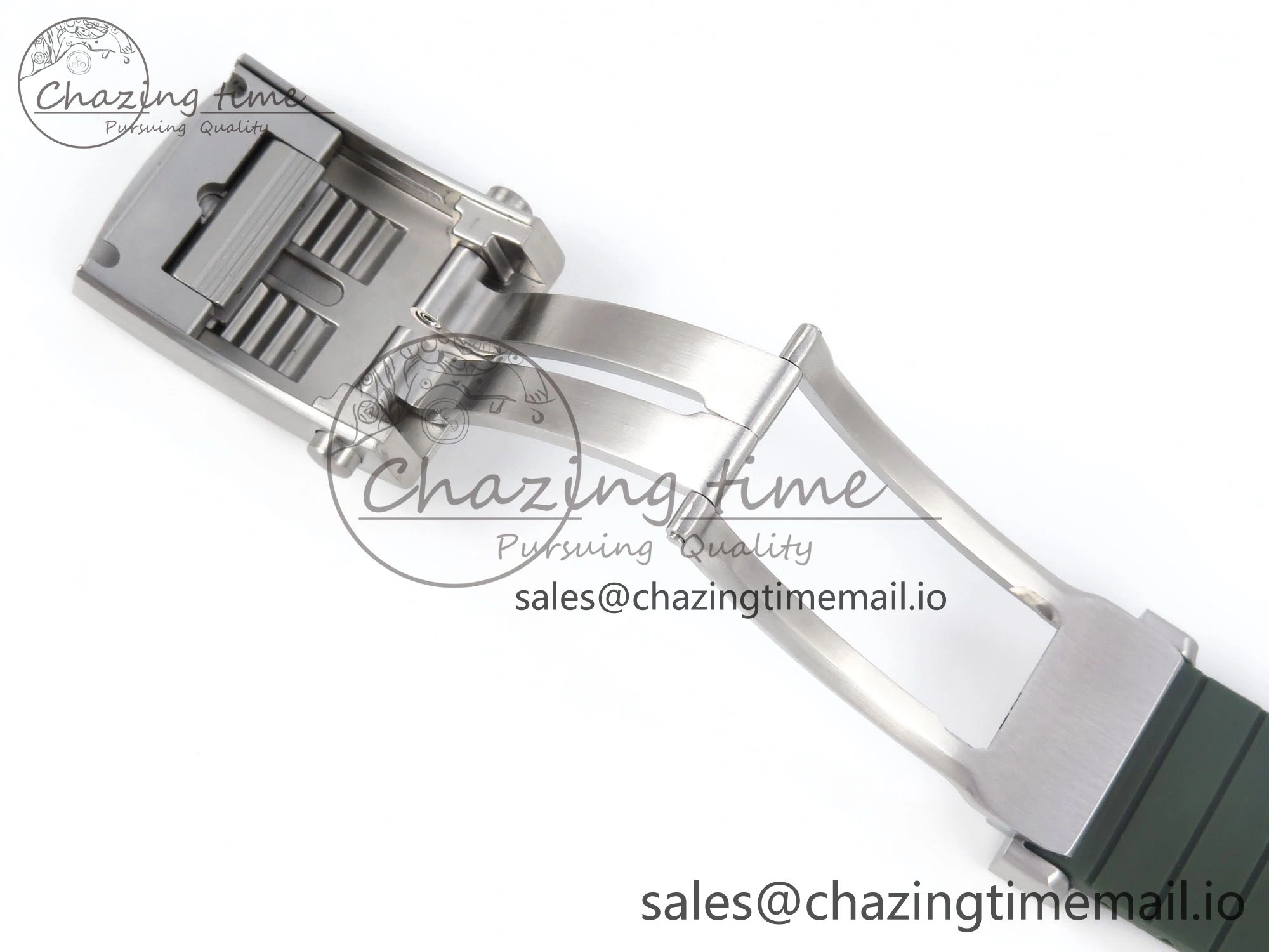FreshLook Superocean 44mm SS TF 1:1 Best Edition Orange Dial Black Bezel on Green Rubber Strap A 5414