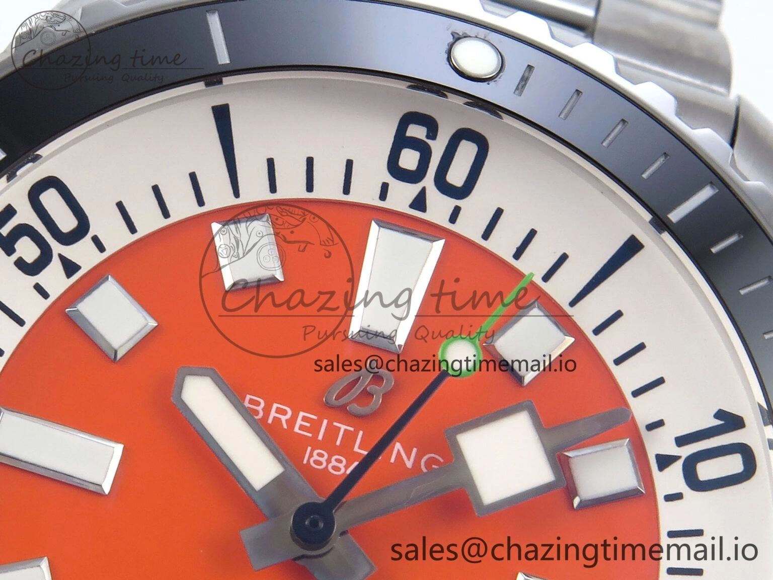 WeatherProof Superocean 44mm SS TF 1:1 Best Edition Orange Dial on SS Bracelet A 5424