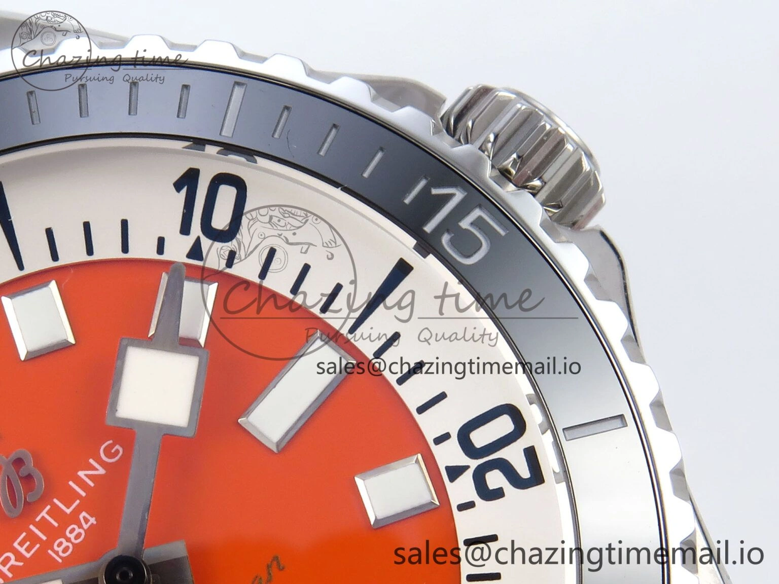 WeatherProof Superocean 44mm SS TF 1:1 Best Edition Orange Dial on SS Bracelet A 5424