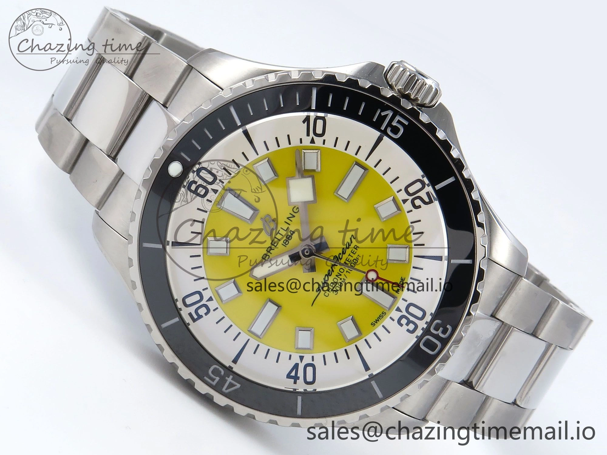 Seasonal Superocean 44mm SS TF 1:1 Best Edition Yellow Dial on SS Bracelet A 5426