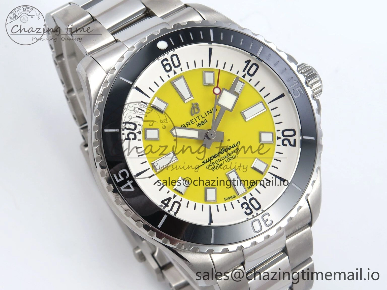Seasonal Superocean 44mm SS TF 1:1 Best Edition Yellow Dial on SS Bracelet A 5426