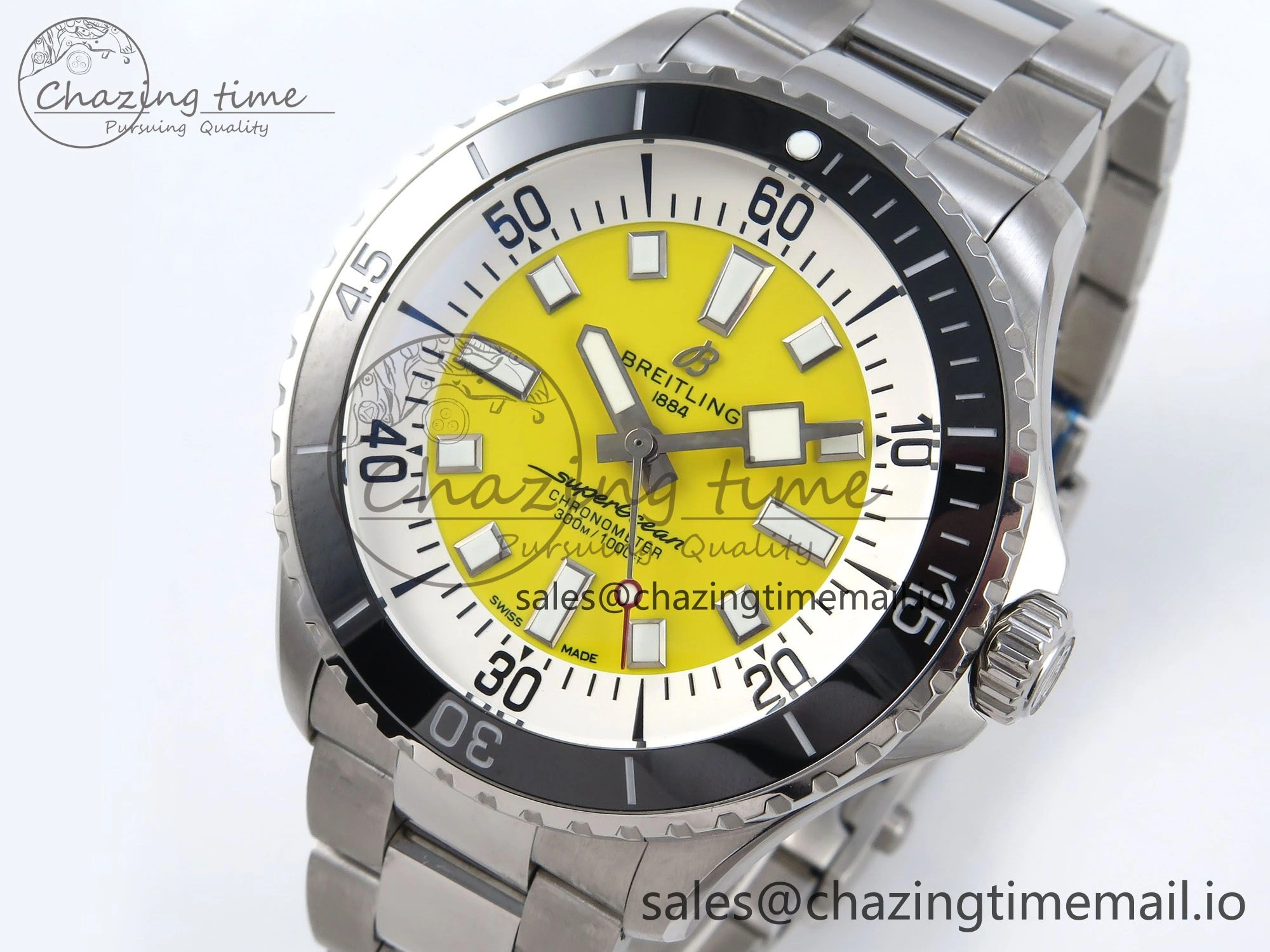 Seasonal Superocean 44mm SS TF 1:1 Best Edition Yellow Dial on SS Bracelet A 5426
