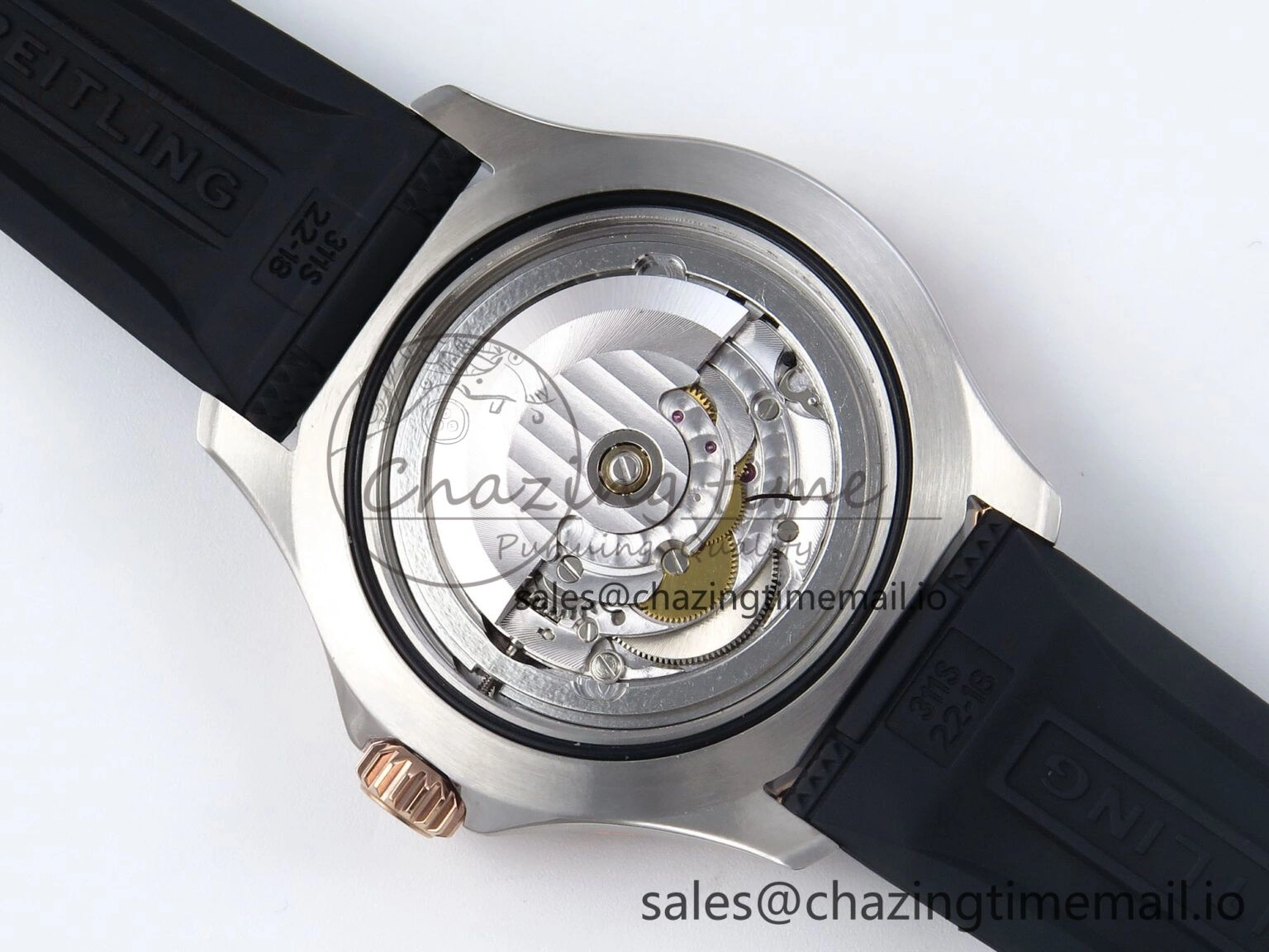 Superocean 44mm SS RG TF 1:1 Best Edition Black Dial Black Bezel on Black Rubber Strap A Minimalist 5420