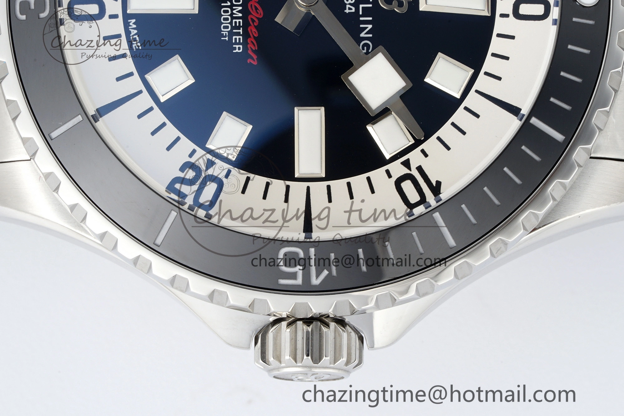 HighQuality Superocean 44mm TF 1:1 Best Edition Black White Dial Black Bezel on SS Bracelet A 5520