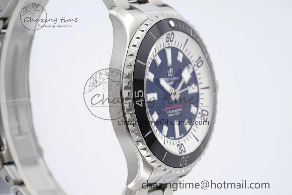 HighQuality Superocean 44mm TF 1:1 Best Edition Black White Dial Black Bezel on SS Bracelet A 5520
