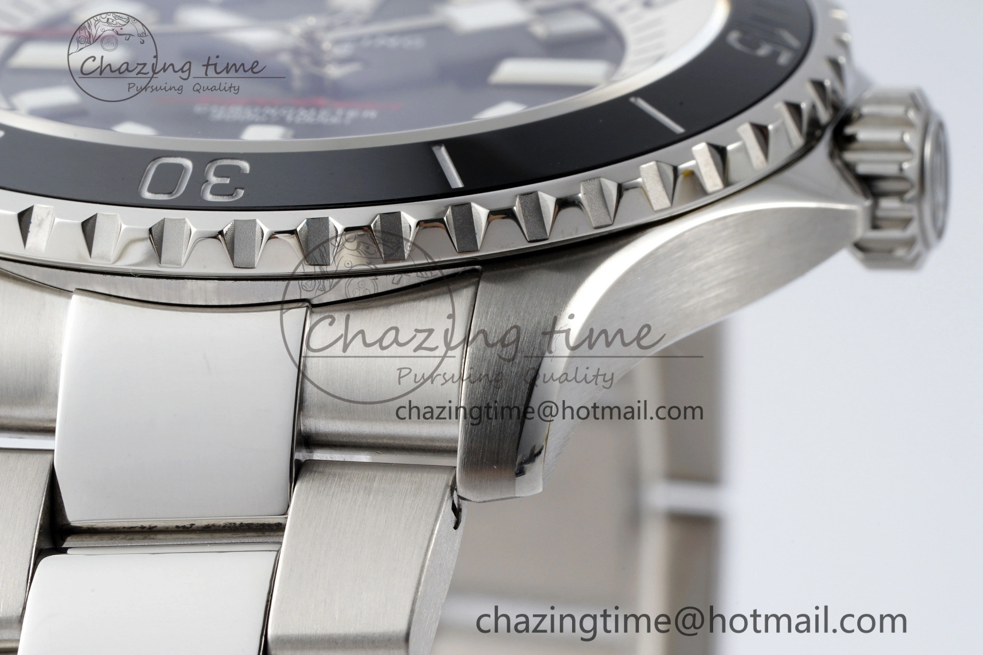 HighQuality Superocean 44mm TF 1:1 Best Edition Black White Dial Black Bezel on SS Bracelet A 5520