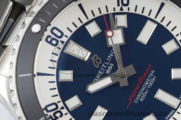 Superocean 44mm TF 1:1 Best Edition Blue White Dial Black Bezel on SS Bracelet A MoistureWicking 5541