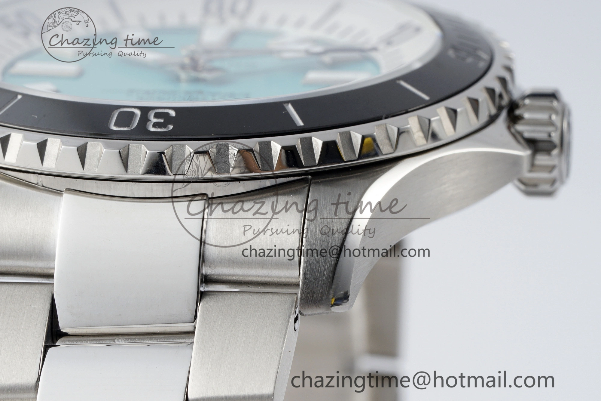 Flexible Superocean 44mm TF 1:1 Best Edition Tiffany White Dial Black Bezel on SS Bracelet A 5521