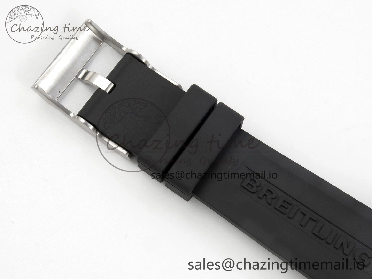 Superocean 46mm SS TF 1:1 Best Edition Black Dial Black Bezel on Blue Rubber Strap A2824 V SmoothTexture 5393