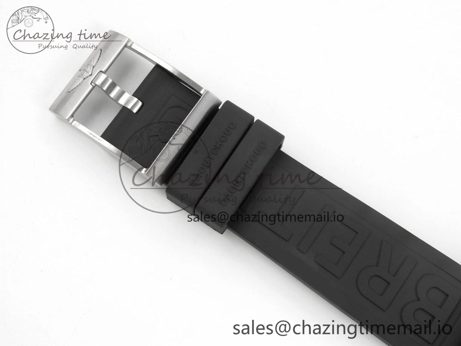 Superocean 46mm SS TF 1:1 Best Edition Black Dial Black Bezel on Blue Rubber Strap A2824 V SmoothTexture 5393