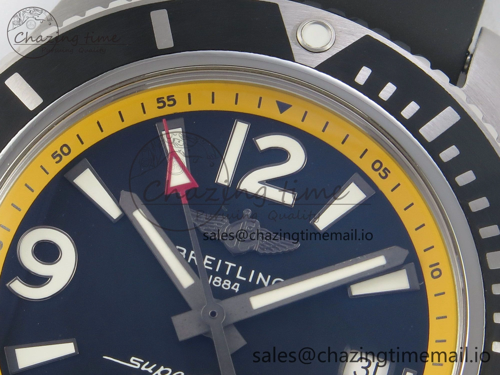 Superocean 46mm SS TF 1:1 Best Edition Black Yellow Dial Black Bezel on Black Rubber Strap A2824 V NewStyle 5397