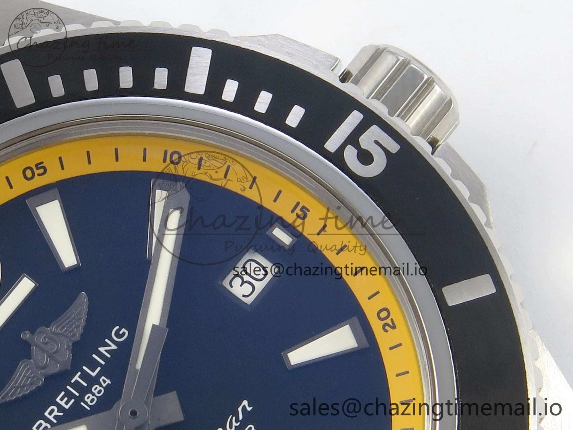 Superocean 46mm SS TF 1:1 Best Edition Black Yellow Dial Black Bezel on Black Rubber Strap A2824 V NewStyle 5397