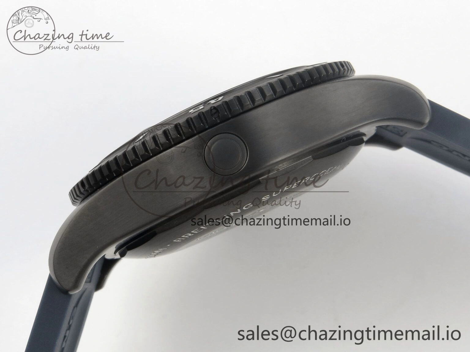 Superocean 46mm SS TF 1:1 Best Edition Blue Dial Black Bezel on Blue Rubber Strap A2824 V OnTrend 4236