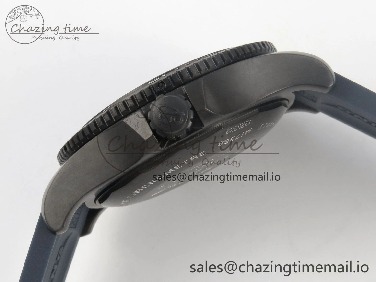 Superocean 46mm SS TF 1:1 Best Edition Blue Dial Black Bezel on Blue Rubber Strap A2824 V OnTrend 4236
