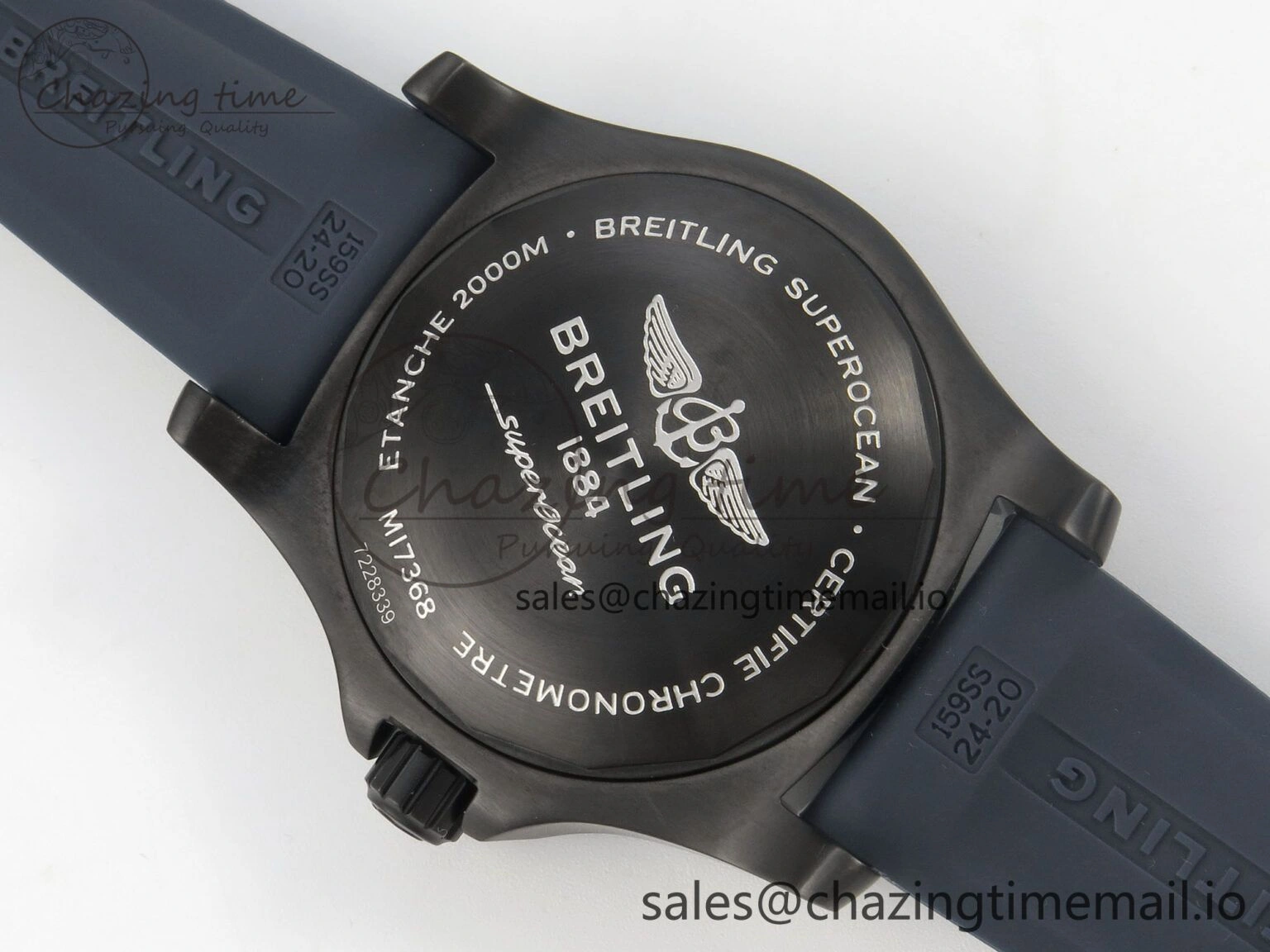 Superocean 46mm SS TF 1:1 Best Edition Blue Dial Black Bezel on Blue Rubber Strap A2824 V OnTrend 4236