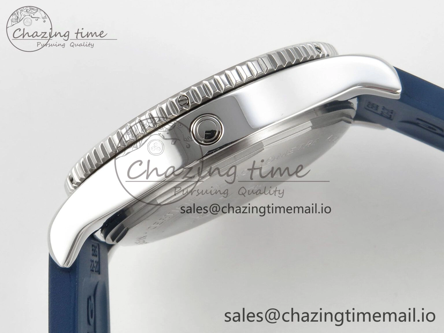 Lightweight Superocean 46mm SS TF 1:1 Best Edition Blue Dial Blue Bezel on Blue Rubber Strap A2824 V 5396
