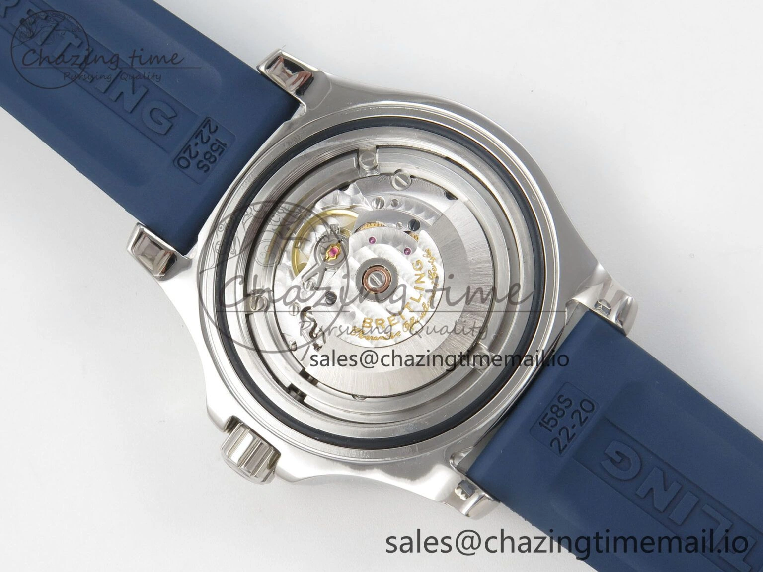 Lightweight Superocean 46mm SS TF 1:1 Best Edition Blue Dial Blue Bezel on Blue Rubber Strap A2824 V 5396