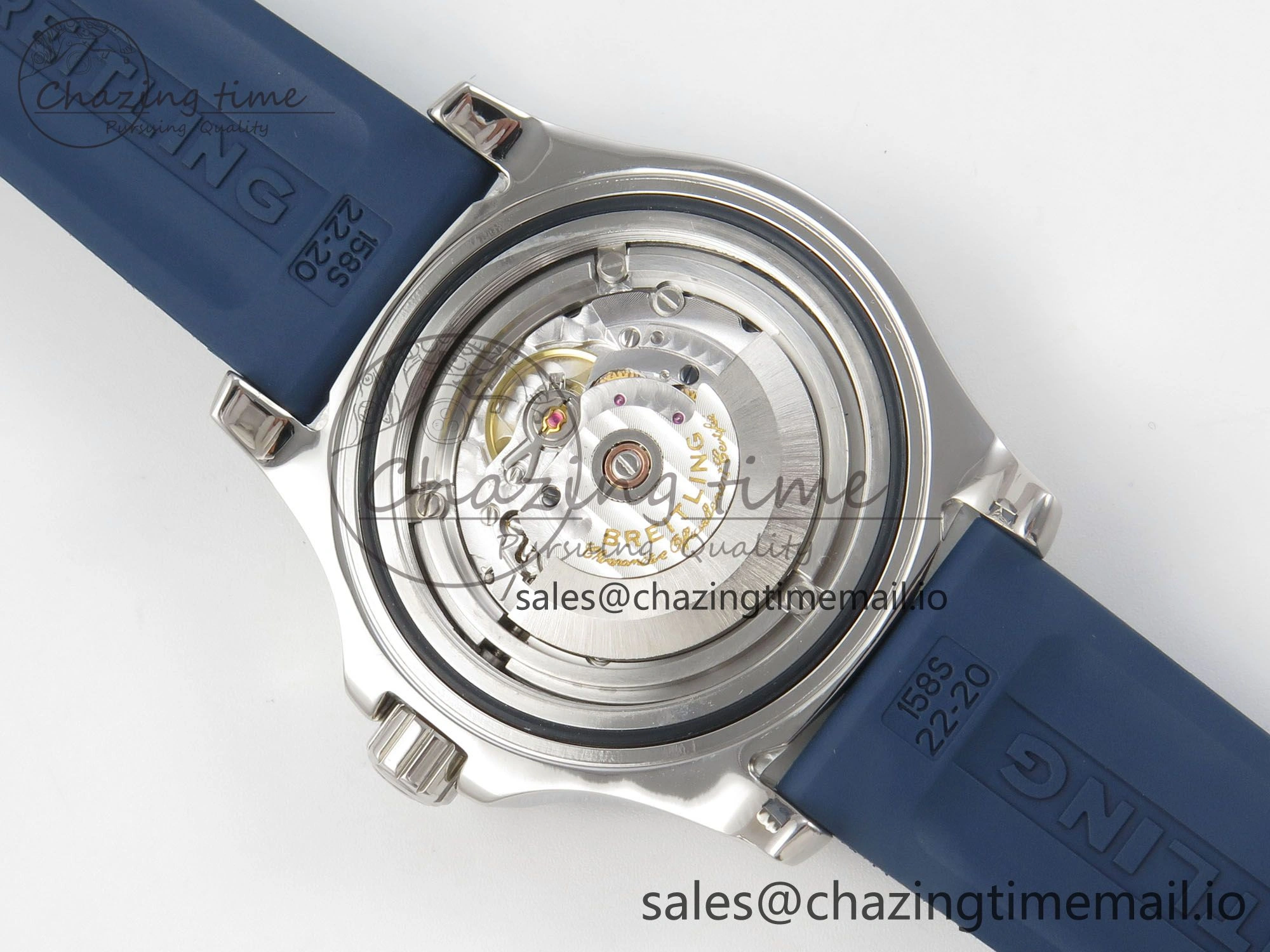 Lightweight Superocean 46mm SS TF 1:1 Best Edition Blue Dial Blue Bezel on Blue Rubber Strap A2824 V 5396