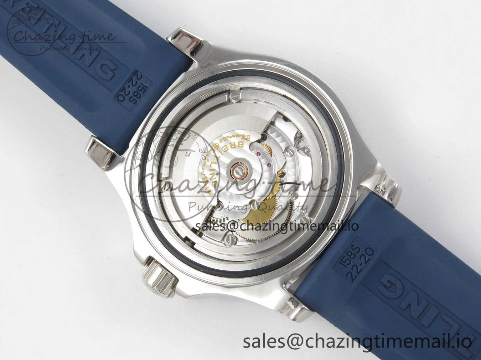 Lightweight Superocean 46mm SS TF 1:1 Best Edition Blue Dial Blue Bezel on Blue Rubber Strap A2824 V 5396