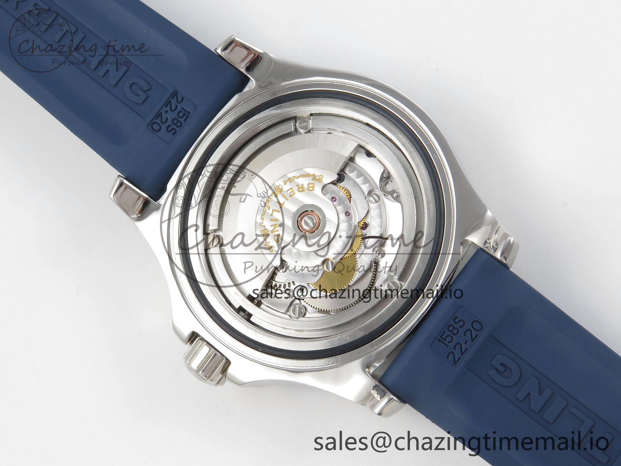 Lightweight Superocean 46mm SS TF 1:1 Best Edition Blue Dial Blue Bezel on Blue Rubber Strap A2824 V 5396