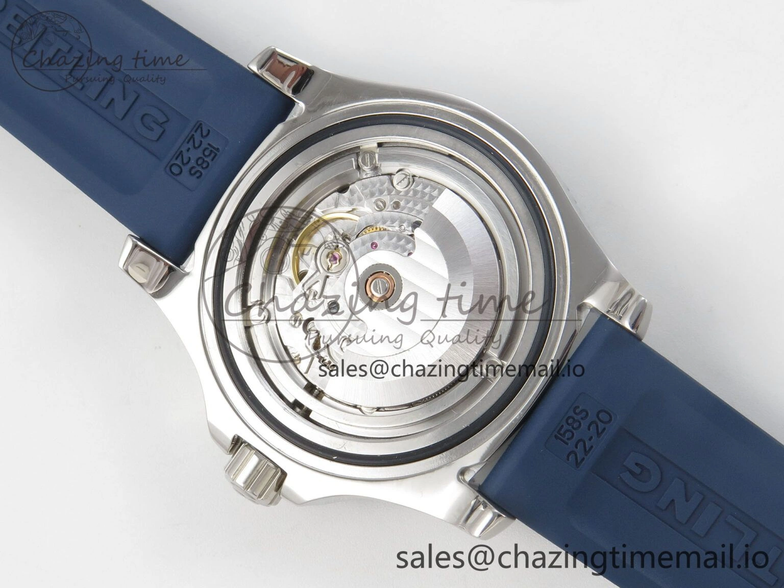 Superocean 46mm SS TF 1:1 Best Edition White Dial Blue Bezel on Blue Rubber Strap A2824 V GoAnywhere 5395