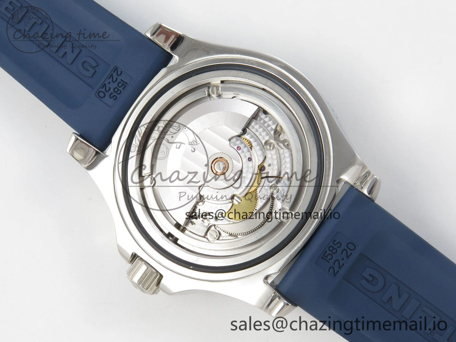 Superocean 46mm SS TF 1:1 Best Edition White Dial Blue Bezel on Blue Rubber Strap A2824 V GoAnywhere 5395