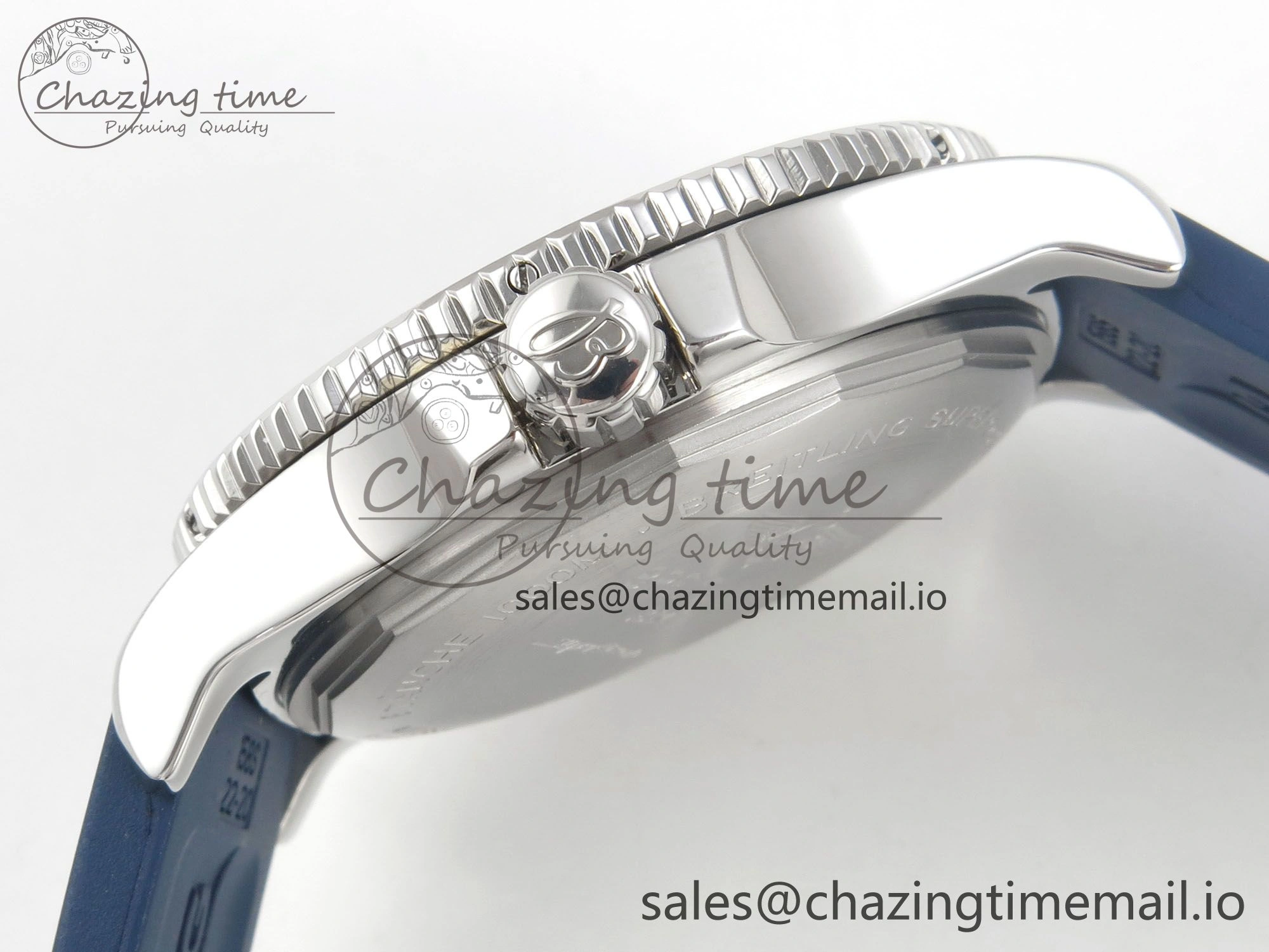 Superocean 46mm SS TF 1:1 Best Edition White Dial Blue Bezel on Blue Rubber Strap A2824 V GoAnywhere 5395