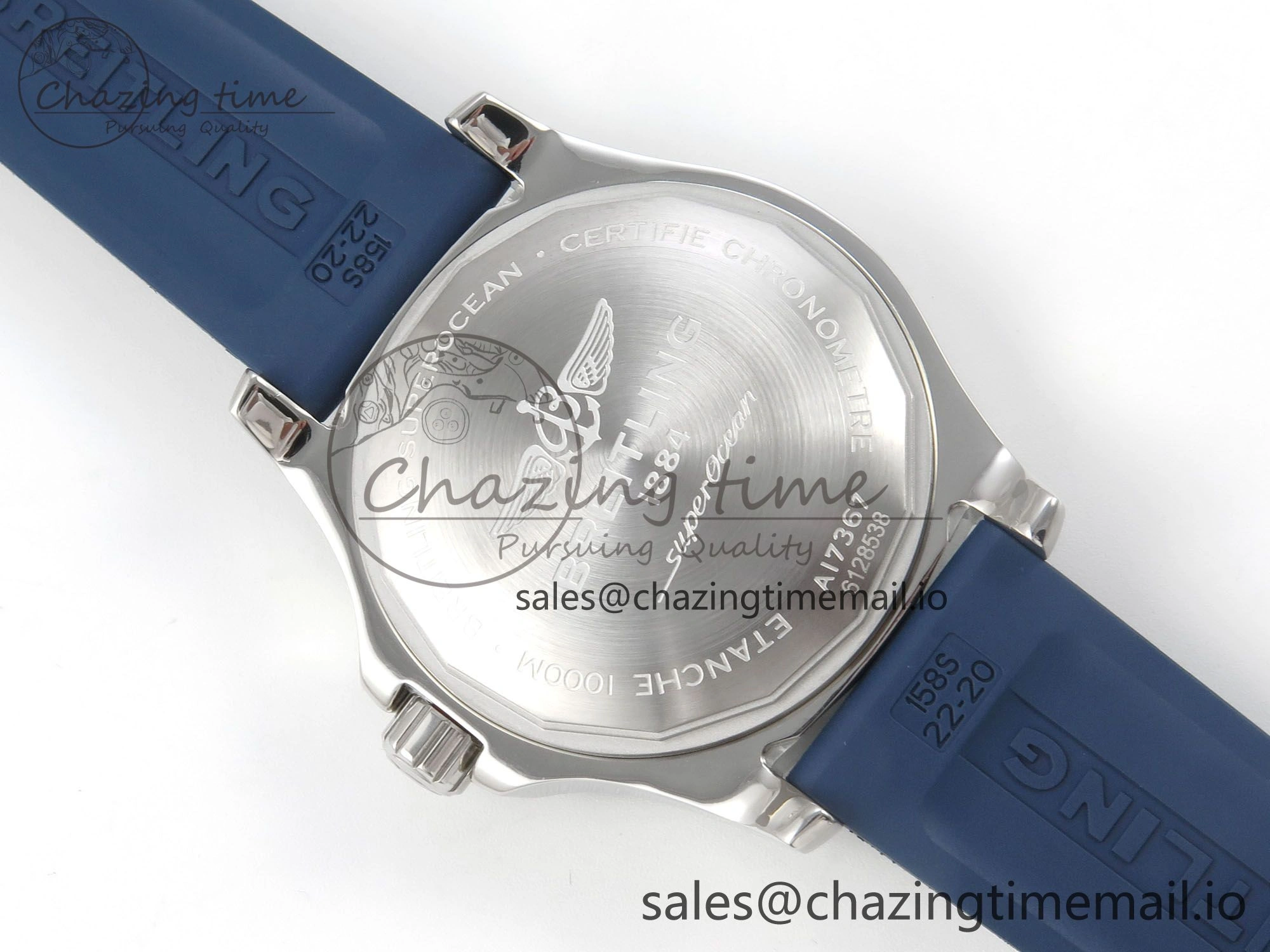 Superocean 46mm SS TF 1:1 Best Edition White Dial Blue Bezel on Blue Rubber Strap A2824 V GoAnywhere 5395