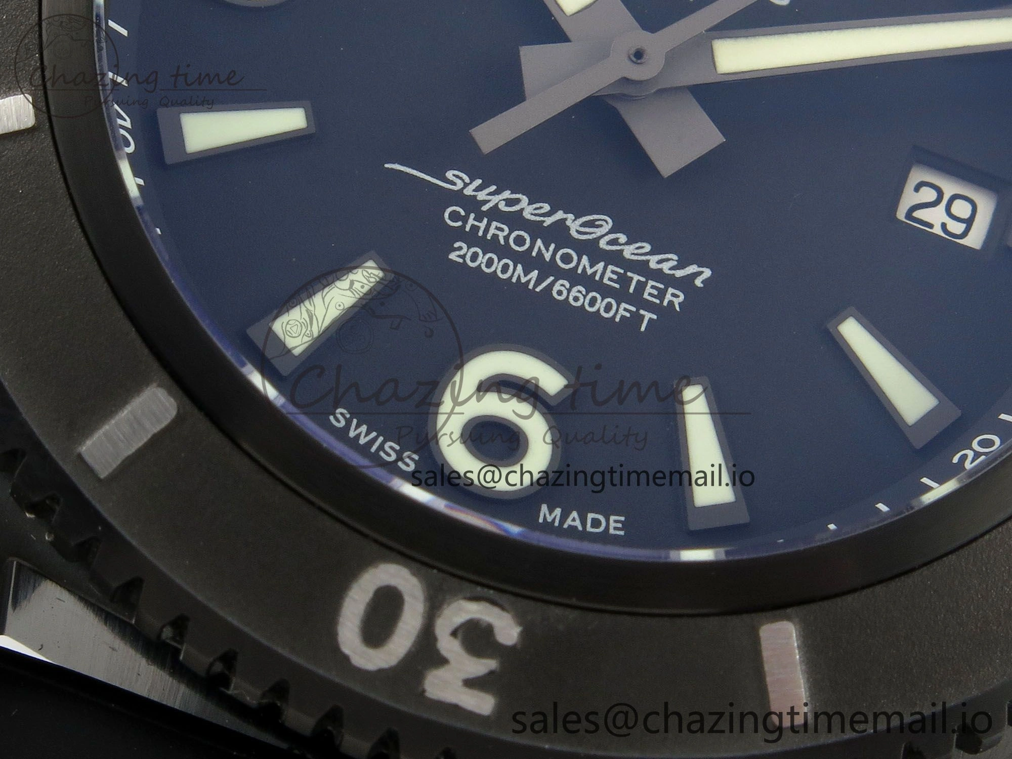Superocean 46mm TF 1:1 Best Edition Black Dial Black Bezel on Black Rubber Strap A2824 V DailyWear 5387