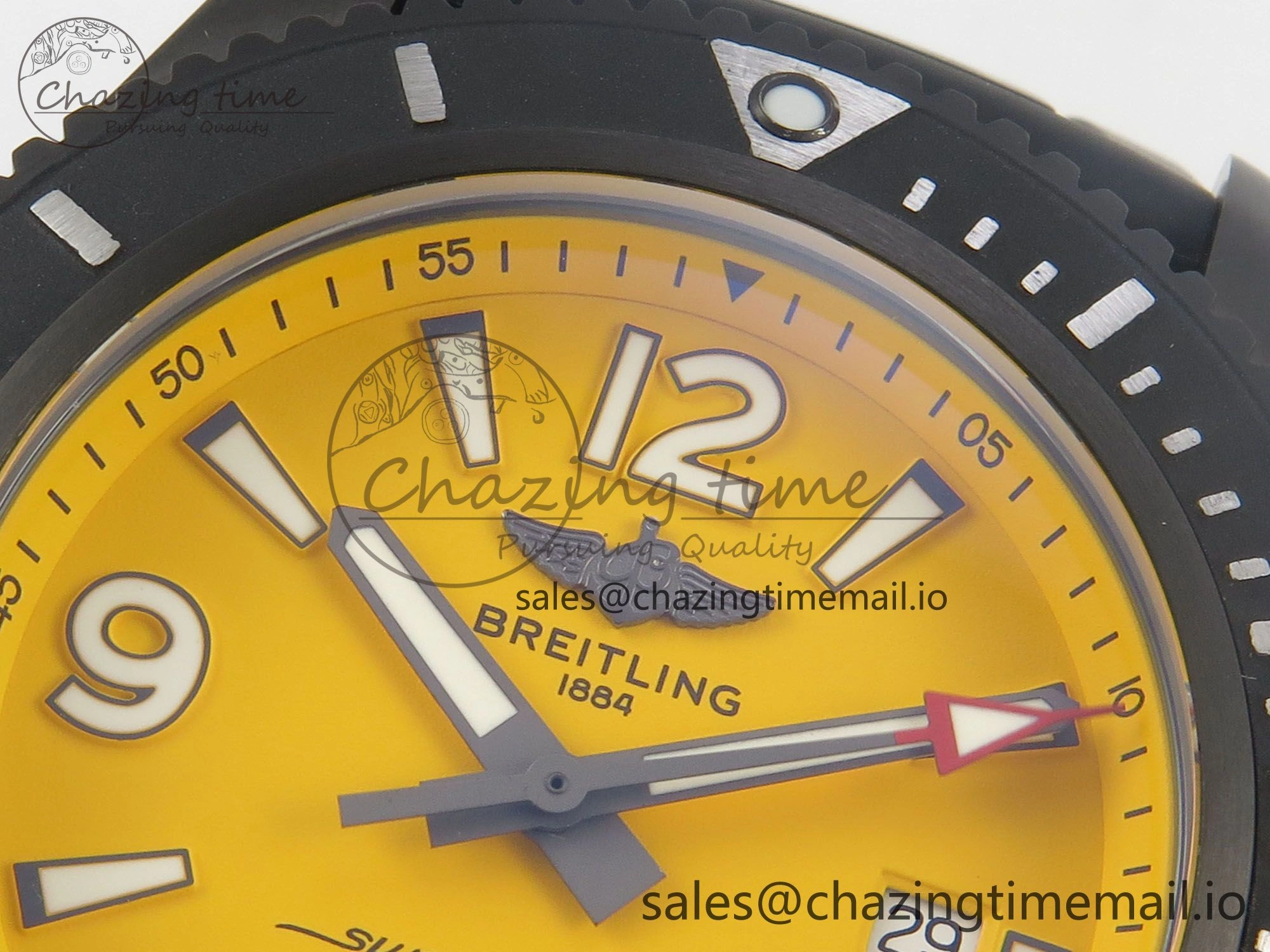 Superocean 46mm TF 1:1 Best Edition Yellow Dial Black Bezel on Black Rubber Strap A2824 V ModernLook 5386